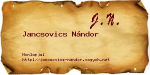 Jancsovics Nándor névjegykártya